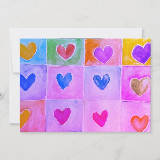 Patterned Hearts Valentijn Notecard Invitation Kaart (Voorkant)