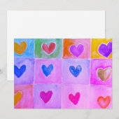 Patterned Hearts Valentijn Notecard Invitation Kaart (Voorkant / Achterkant)
