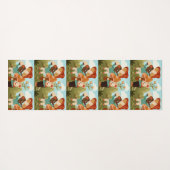 Patterned image of cartoon characters in a forest  yogamat (Achterkant (horizontaal))