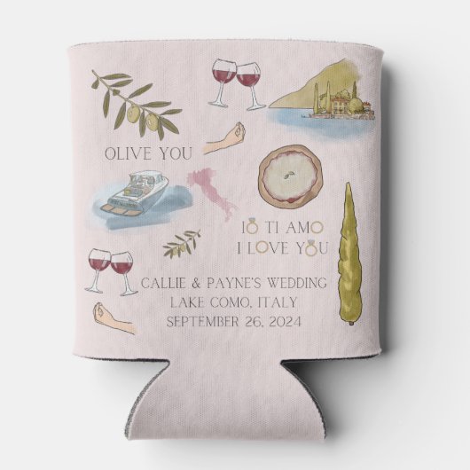 Patterned Lake Como bruiloft gunst Cooler editie 4 (Achterkant)