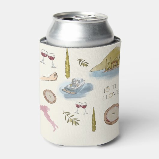 Patterned Lake Como huwelijksgunst Koeler 3 (Blikje Voorkant)