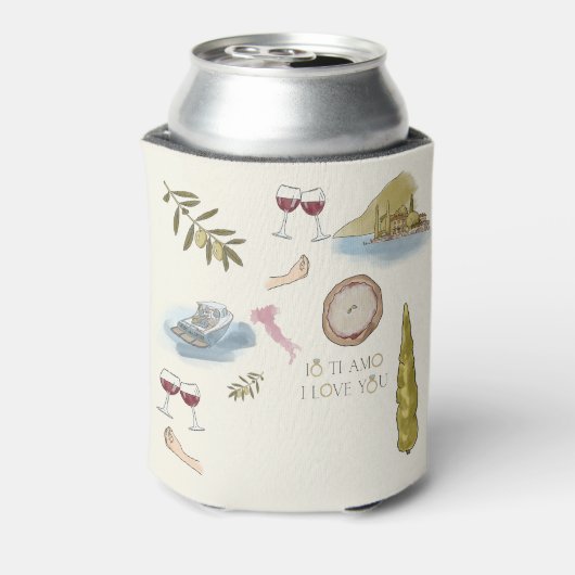 Patterned Lake Como huwelijksgunst Koeler 3 (Blikje Achterkant)