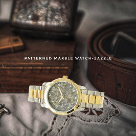 Patterned Marble Horloge