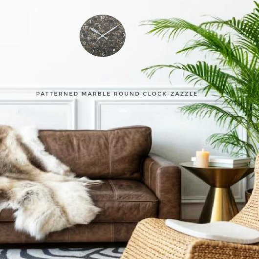 Patterned Marble Ronde Klok
