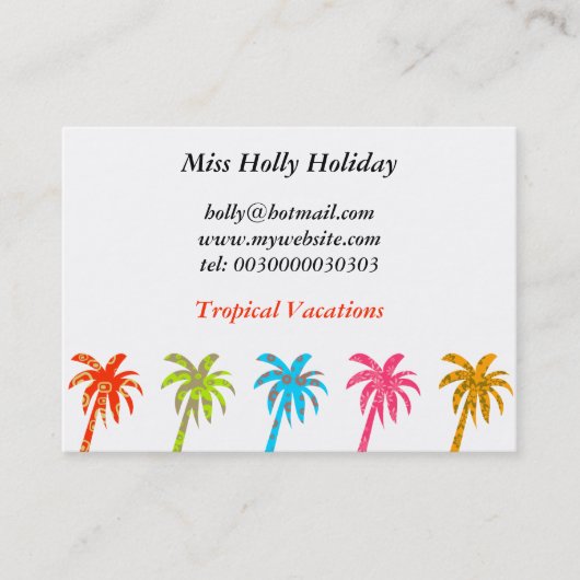 Patterned Palm Trees, Miss Holly Holiday Visitekaartje (Voorkant)