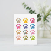 Patterned Paws Briefkaart (Staand voorkant)