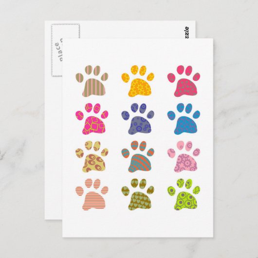 Patterned Paws Briefkaart (Voorkant / Achterkant)
