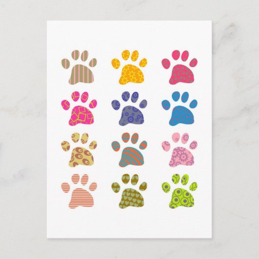Patterned Paws Briefkaart (Voorkant)