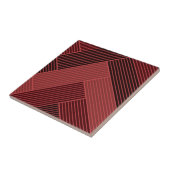 Patterned Red Burgundy Herringbone Tegeltje (Zijkant)