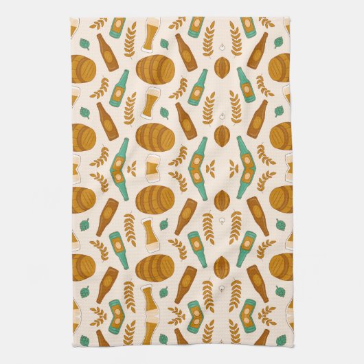 Patterned rug designs with a rustic bakery theme theedoek (Verticaal)