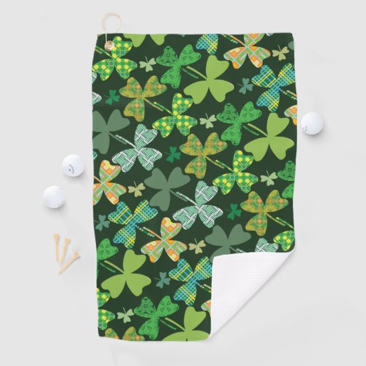 Patterned Shamrocks Golfhanddoek (Insitu)