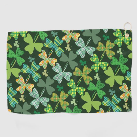 Patterned Shamrocks Golfhanddoek (Horizontaal)