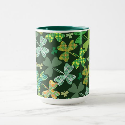 Patterned Shamrocks Mok (Midden)