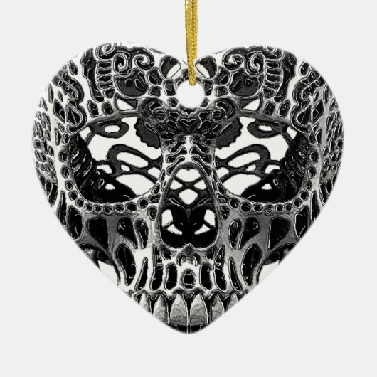 Patterned Skull.png Keramisch Ornament (Voorkant)