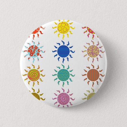 Patterned Suns Ronde Button 5,7 Cm (Voorkant)