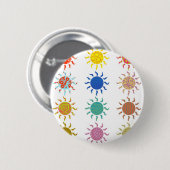 Patterned Suns Ronde Button 5,7 Cm (Voorkant /achterkant)