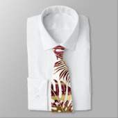 Patterned tropical leaves burgundy and gold stropdas (Gebonden)