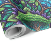 Patterned wrapping paper with vibrant green cadeaupapier (Rol Hoek)