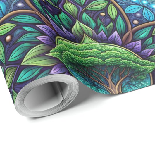 Patterned wrapping paper with vibrant green cadeaupapier (Rol Hoek)