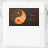 Patterned Yin Yang Gold Rechthoekige Sticker (Tas)