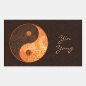 Patterned Yin Yang Gold Rechthoekige Sticker (Voorkant)