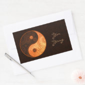 Patterned Yin Yang Gold Rechthoekige Sticker (Envelop)