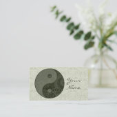 Patterned Yin Yang Sage Green ID325 Visitekaartje (Staand voorkant)