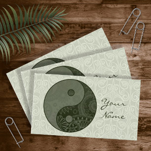 Patterned Yin Yang Sage Green ID325 Visitekaartje