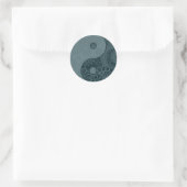 Patterned Yin Yang Slate Blue Ronde Sticker (Tas)