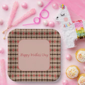 Patterontwerp met roze koraal bruin papieren bordje (Feest)