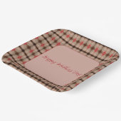 Patterontwerp met roze koraal bruin papieren bordje (Gebogen)