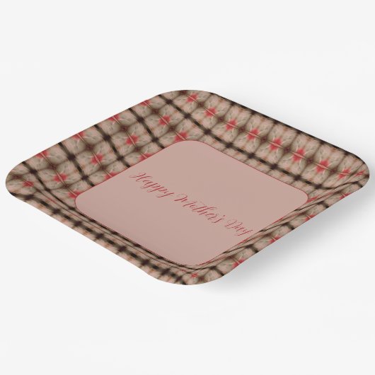 Patterontwerp met roze koraal bruin papieren bordje (Gebogen)