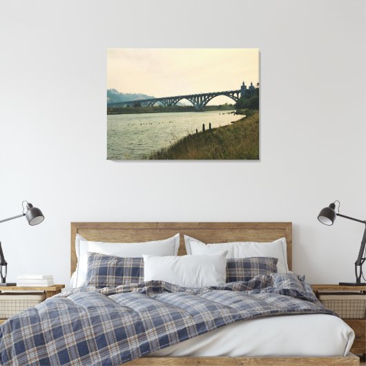 Patterson Bridge, Gold Beach, Oregon Canvas Afdruk (Insitu (Slaapkamer))
