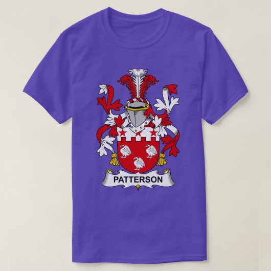 Patterson Coat of Arms Family Crest T-shirt (Design voorkant)