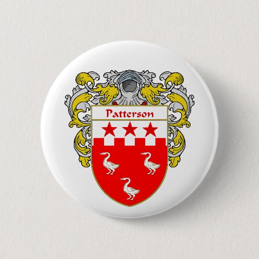 Patterson Coat of Arms (Mantled) Ronde Button 5,7 Cm (Voorkant)