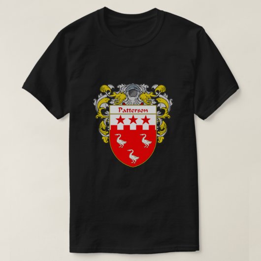 Patterson Coat of Arms Patterson Family Crest T-shirt (Design voorkant)