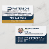Patterson Construction COS visitekaartjes josh (Voorkant / Achterkant)