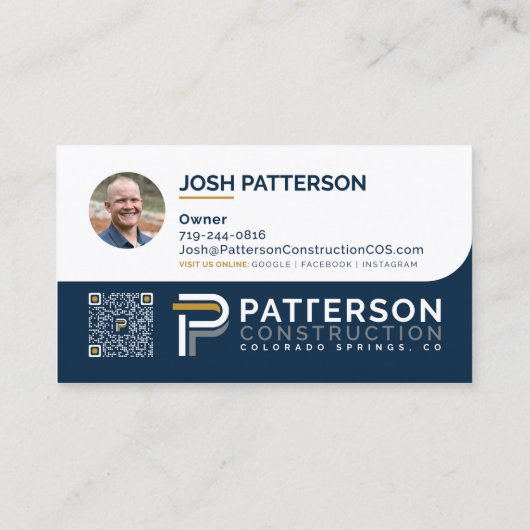 Patterson Construction COS visitekaartjes josh (Achterkant)