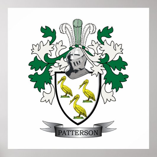 Patterson Family Crest Coat of Arms Poster (Voorkant)