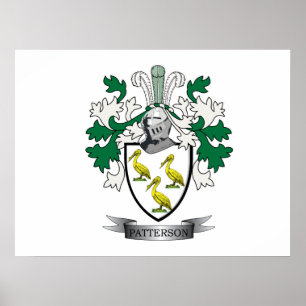 Patterson Family Crest Coat of Arms Poster