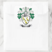 Patterson Family Crest Coat of Arms Vierkante Sticker (Tas)