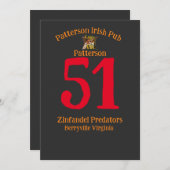 Patterson Irish Pub Zinfandel Predators Berryville Kaart (Voorkant / Achterkant)