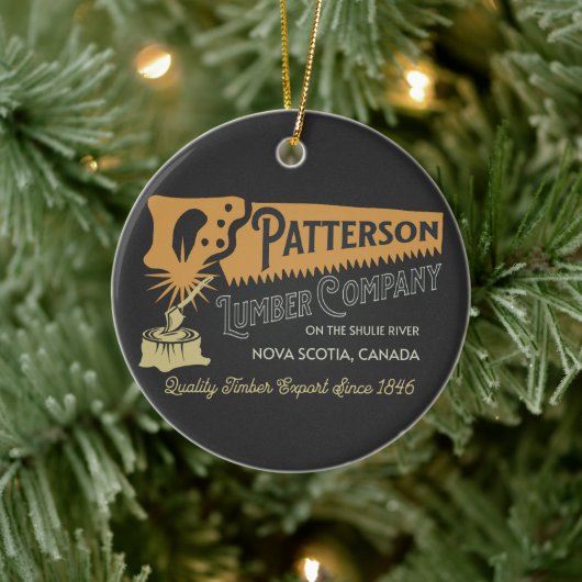 Patterson Lumber Company Nova Scotia Shulie River Keramisch Ornament (Boom)