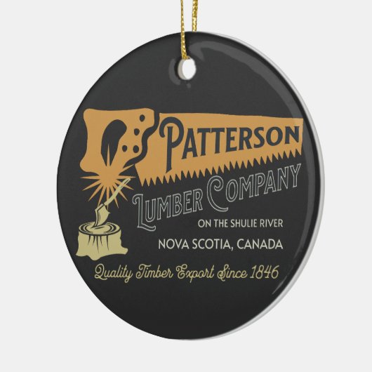 Patterson Lumber Company Nova Scotia Shulie River Keramisch Ornament (Links)