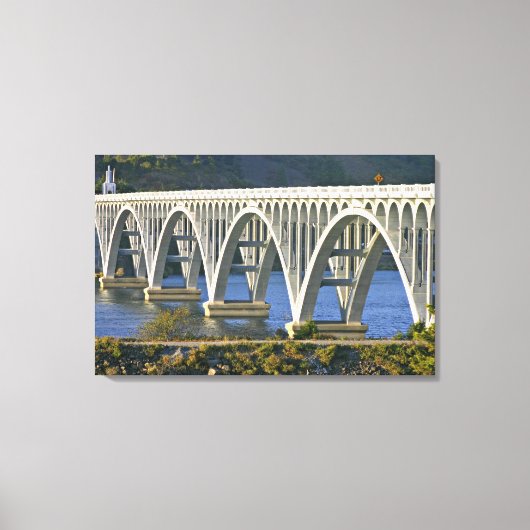 Patterson Memorial Bridge Highway 101 over Canvas Afdruk (Voorkant)