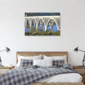 Patterson Memorial Bridge snelweg 101 over Canvas Afdruk (Insitu (Slaapkamer))