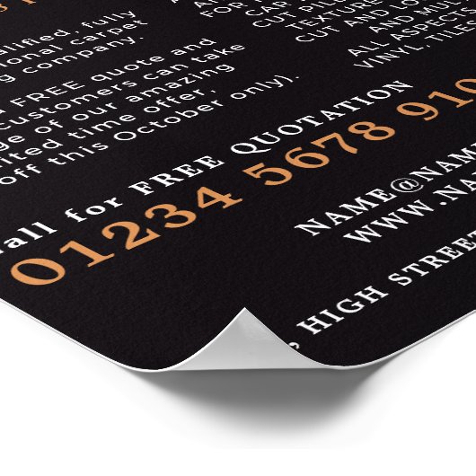 Pattertapijt, tapijtlaag, Fitter Adverteren Poster (Hoek)