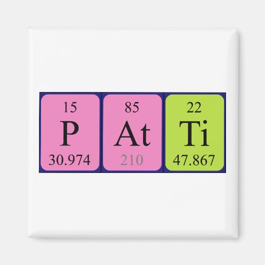 Patti periodieke lijstnaam magnet (Voorkant)