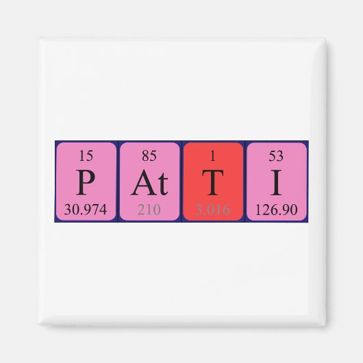 Patti periodieke lijstnaam magnet (Voorkant)