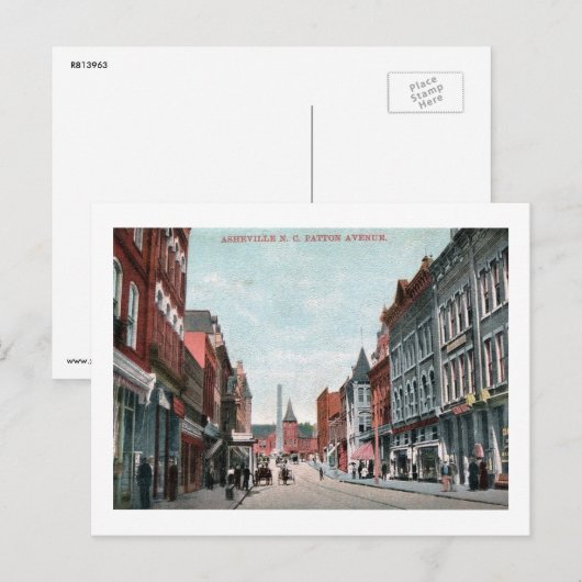 Patton Ave., Asheville, North Carolina  Briefkaart (Voorkant / Achterkant)